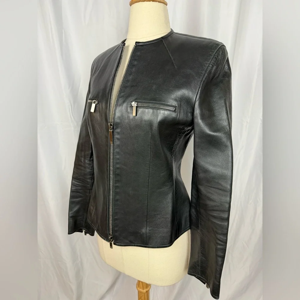 Tom Ford for Gucci Black Leather Jacket Sz 40 - Picture 2 of 6